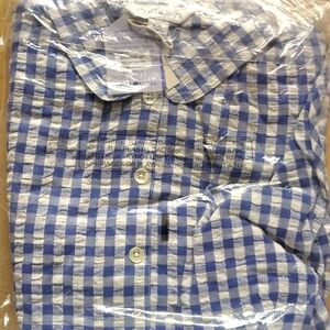 April Cornell Classic Blue and White Checkered Shirt